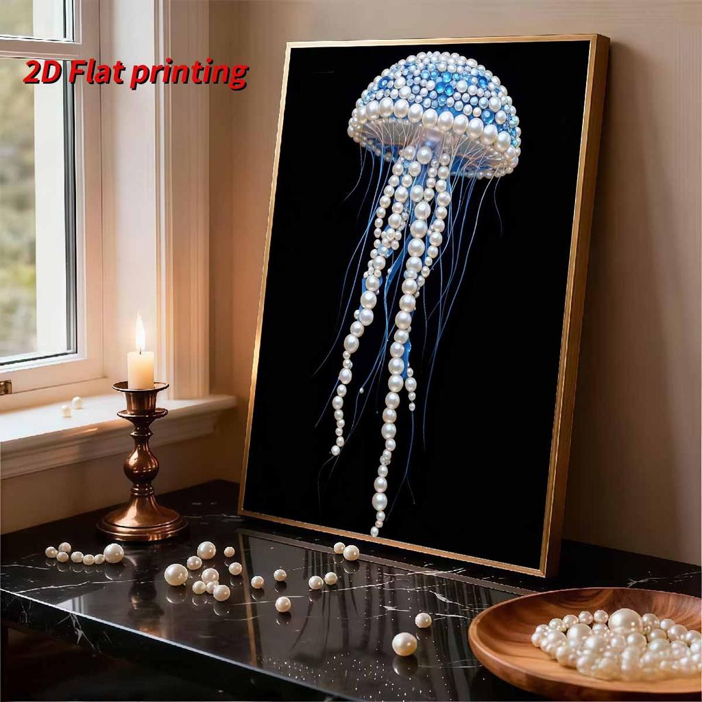 DIY Diamond Art Pearl Painting Kit for Adults,Jellyfish Special Shaped Pearl Art Painting Wall for Home Office Decor Handmade Gift