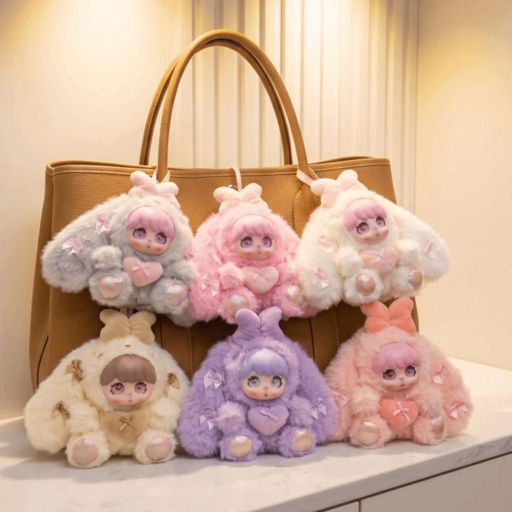Bag Charm Vinyl Face Plush Toys Stuffed Animal Bunny Bag Pendant Backpack Decoration