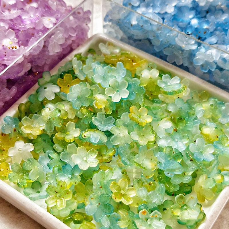 100 Piezas/lote 10mm Flores de Colores Cuentas Espaciadoras Acrílicas Para Fabricación de Joyería Pulsera DIY Accesorios de Collar