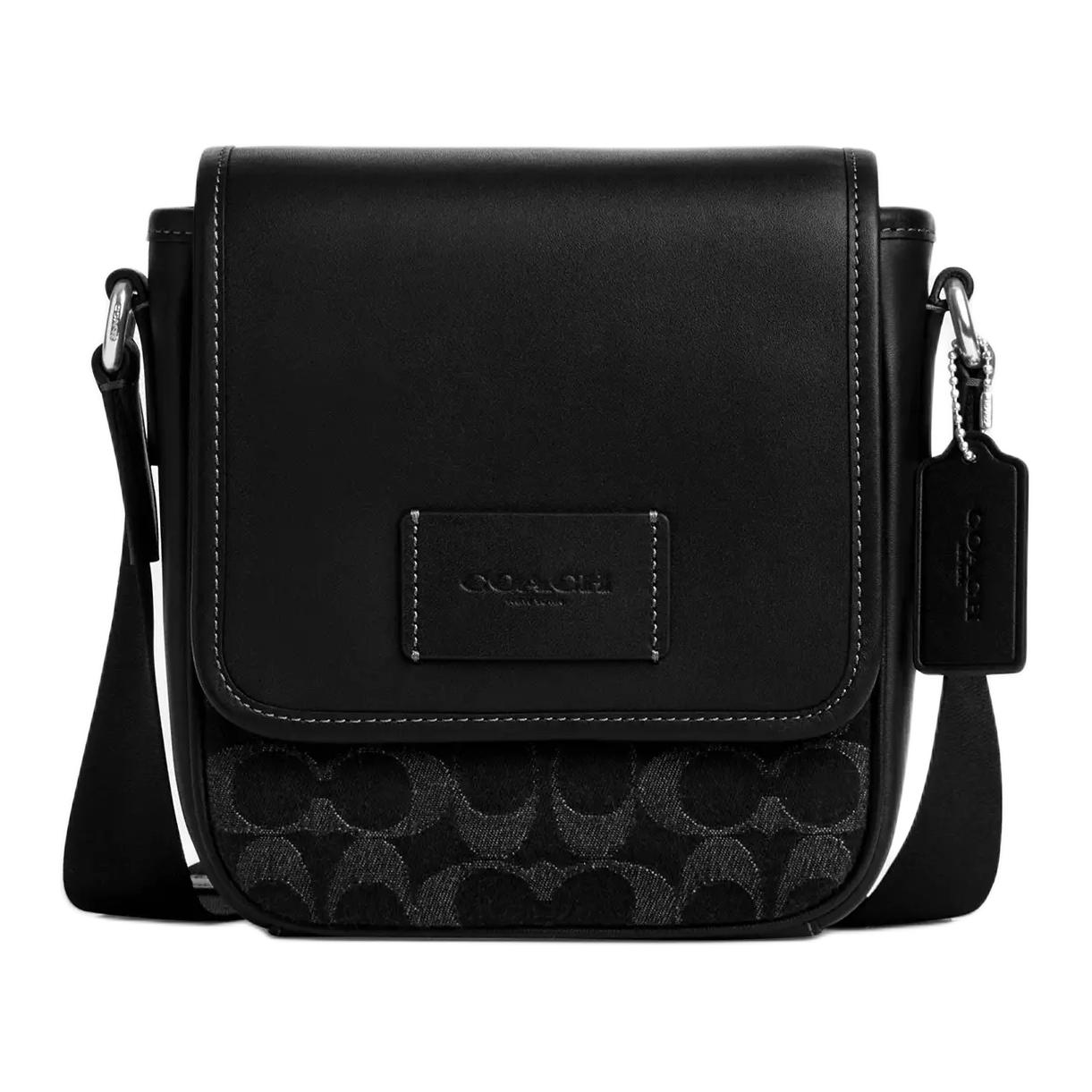 

Coach Lucas 16 Removable Shoulder Strap Denim And Calfskin Mini Crossbody Bag Men crossbody bag Silver Black CAJ32-SVBK Basic Set (Bag+Dust Bag)