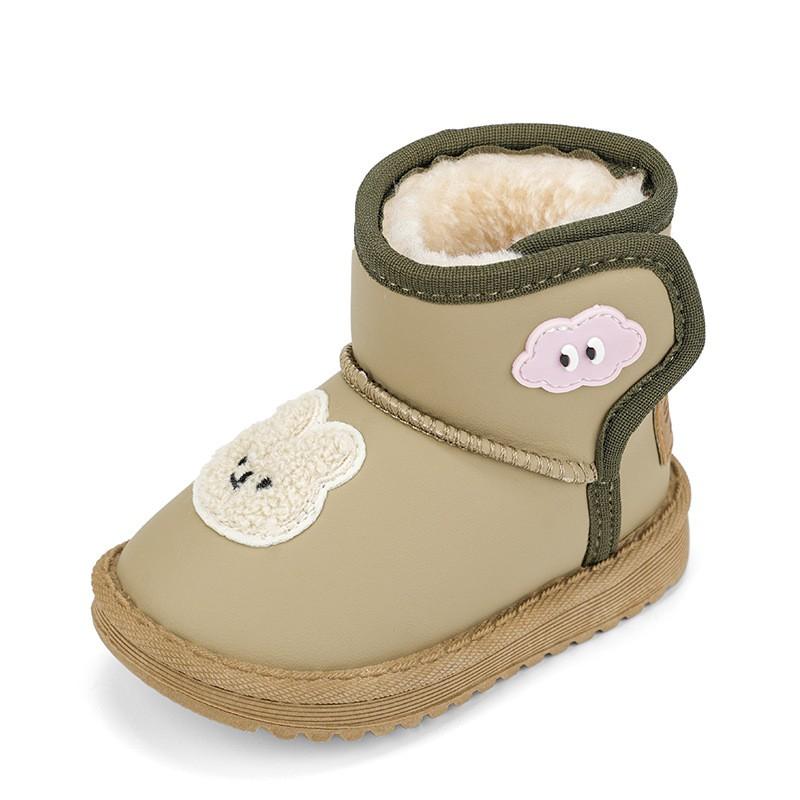 Youth style shoes Kids Winter Snow Boots Boys Girls Thick Insulated Warm Faux Leather Mid-Calf Slip-On With Anti-Slip Sole