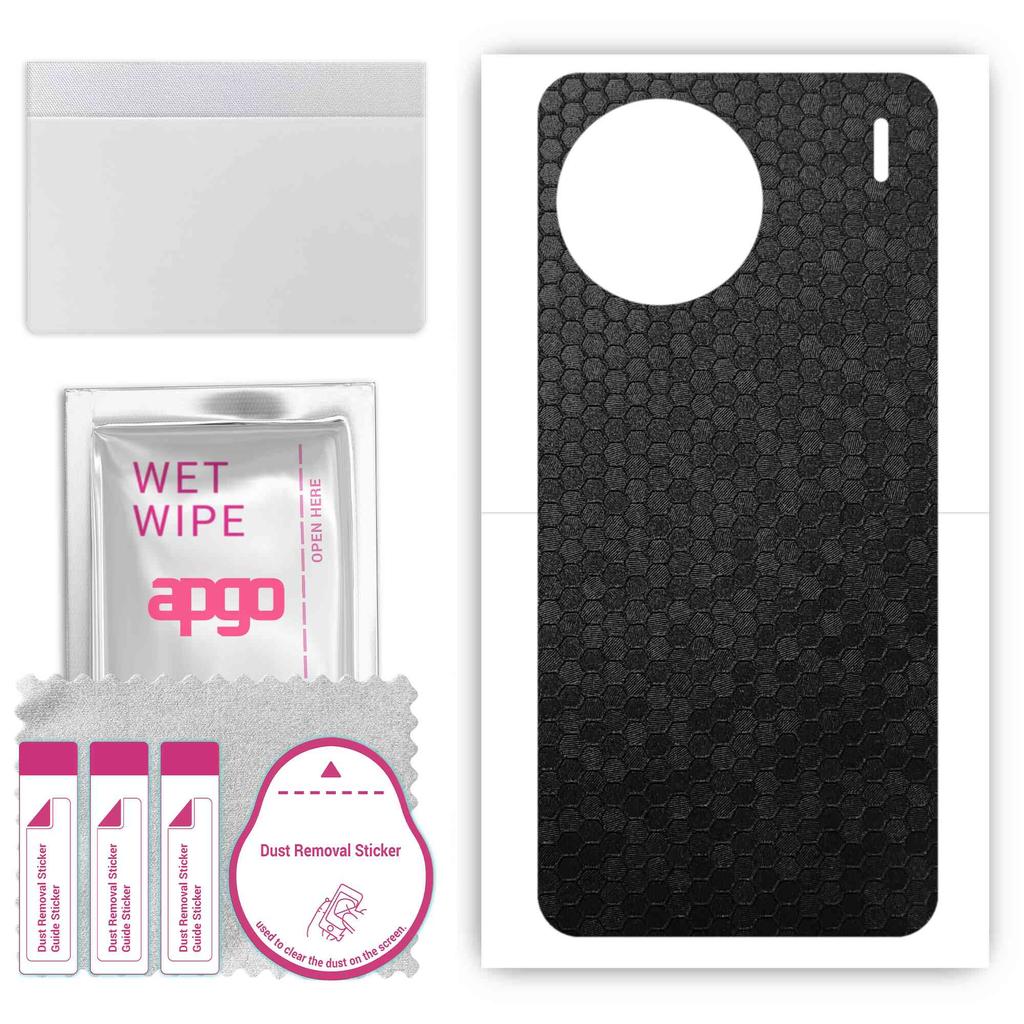apgo Protective Skin Sticker for the back compatible with Vivo X90s, Wrap Film, Foil, Vinyl - Pattern Black Honeycomb