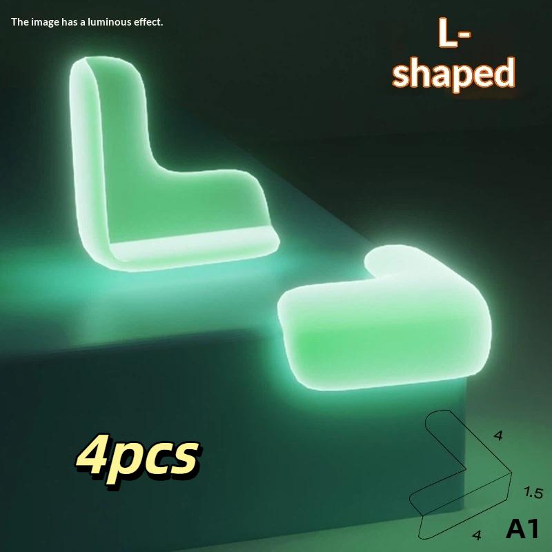 4pcs Glow-In-The-Dark PVC Corner Protectors Luminous Table Protectors Furniture Corner Guards & Edge Safety Bumpers Cushion