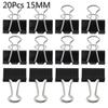 20 Pieces/Lot Clips 15mm Metal Binder Paper School Supply Office Supplies Stationery Binding Colorful Tool