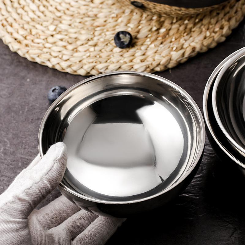 New Stainless Steel Threaded Rice Bowl Dough Round Soup Double Layer Insulated Ramen Bowls Home Tableware Kitchen Accessories
