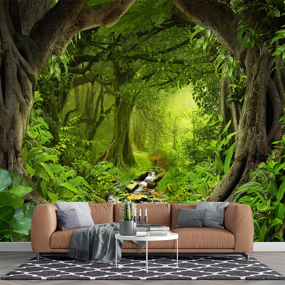 Large Forest Wall Mural Nature Scenery Wall Mural For Bedroom Living Room Murals Forest Wallpaper Home Decor