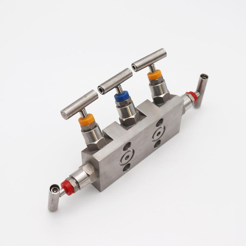 Stainless Steel 3051CD Co-Planar Flange Five-Valve Manifold for Differential Pressure Transmitter