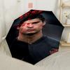 Cristiano Ronaldo Celebration Outdoor Automatic Umbrella Compact 8-Rib Design Compact Design for Outdoor Daily Use Fashionable Accessory Spiritual Gif