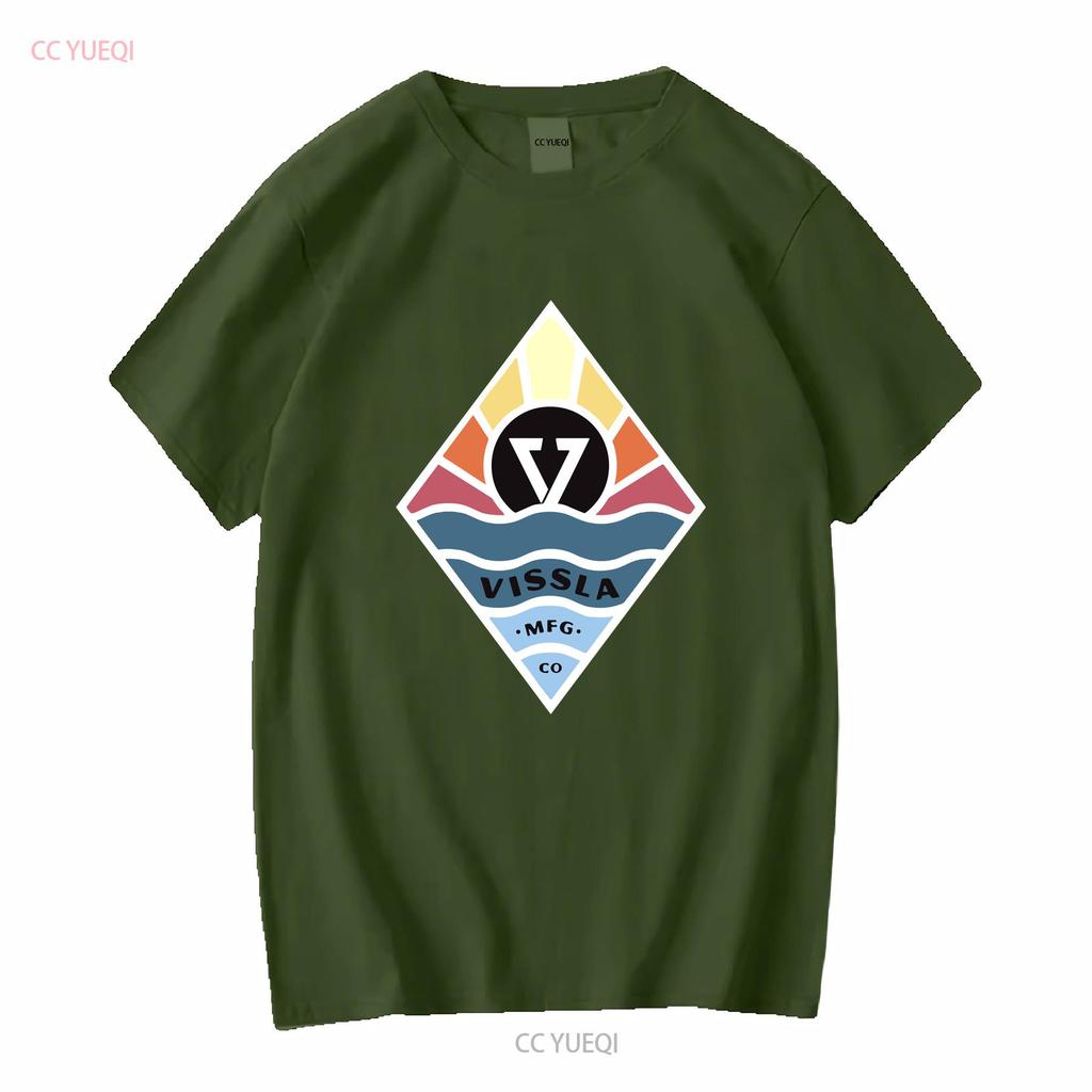 VISSLA Black 2 Sided Logo T Shirt A Grade Mens Size Large vintage Washed Stretched fashion streetwear Comfortable Unisex