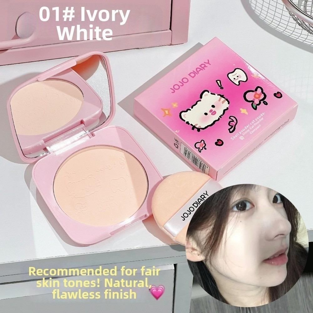 Matte Finish Setting Powder Sweatproof Moisturizing Formula Makeup Setting Pancake Long-Lasting With Mirror Brightening Powder