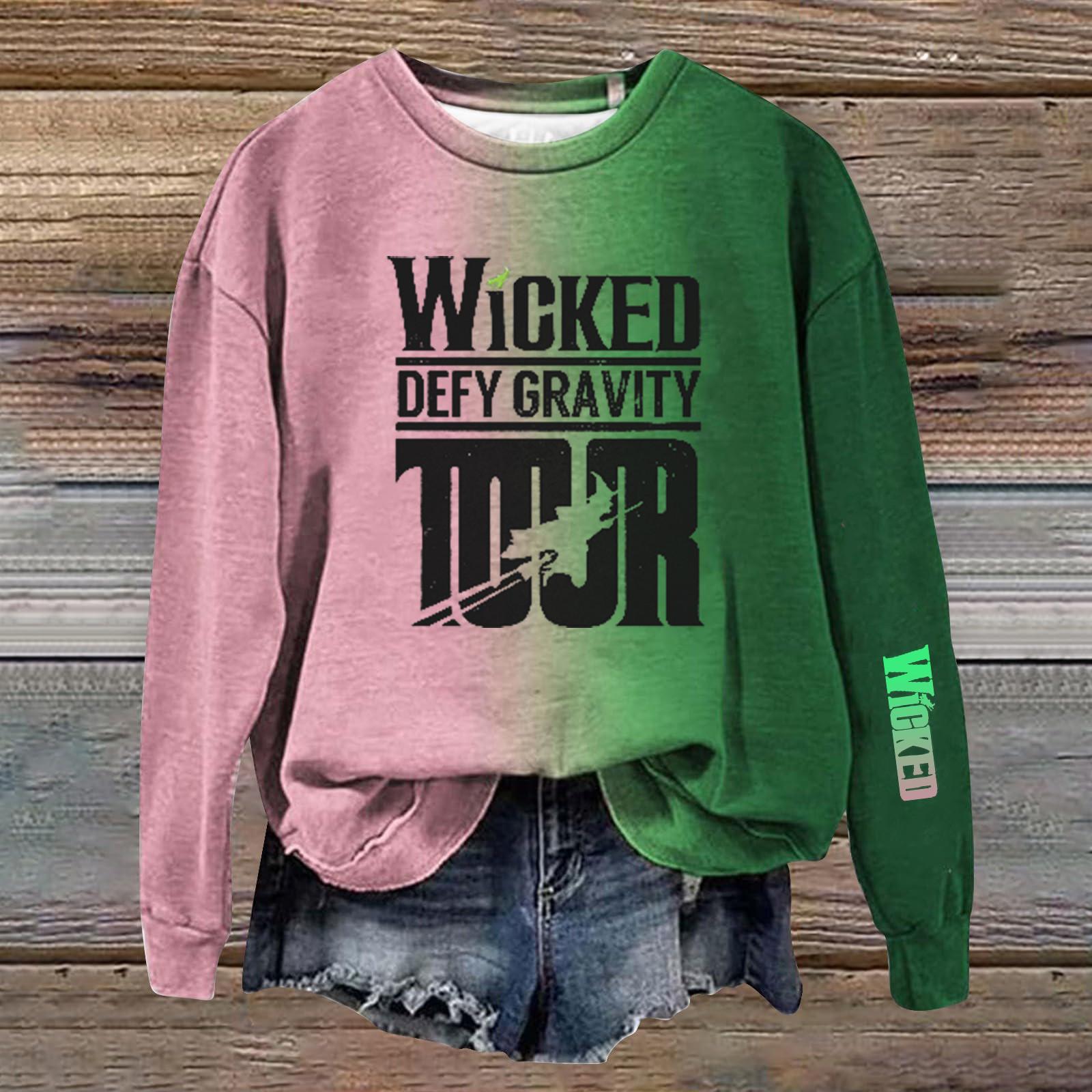 

Женский повседневный свободный свитер с круглым вырезом и длинными рукавами с принтом и карманом XL