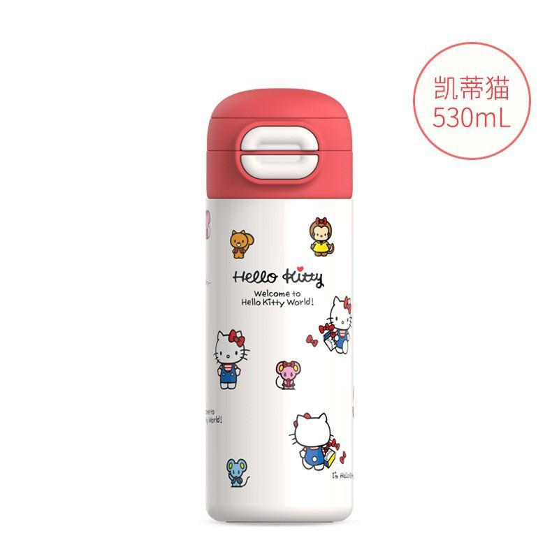 316 Stainless Steel Insulated Kids Water Bottle With Straw Flip Lid - Hello Kitty Kuromi Cinnamoroll My Melody Designs