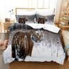 3D Animal Tiger Printed Brown Bedding Set Single Twin Double Queen King Cal King Size Bed Linen Set
