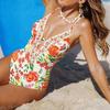 Temu European and American New One-piece Swimsuit Women's Bohemian Hot Spring Vacation Beach Cross