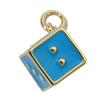 Pack of 3 18k Gold Plated Earrings Charm Heart/Horseshoe/Dices Poker Card Necklace Pendant Jewelry Making Accessories