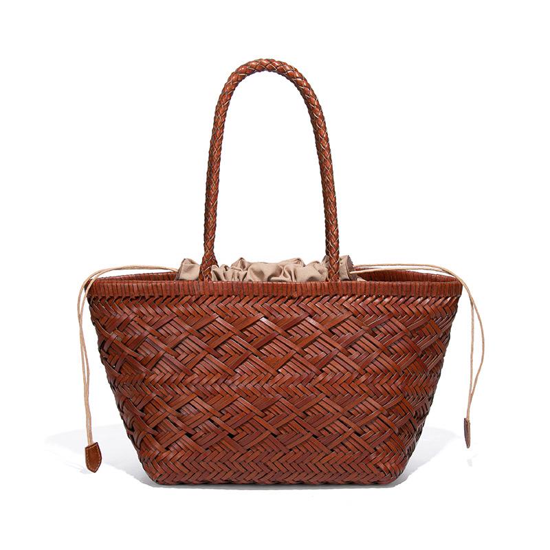 French High-End Woven Basket Handbag