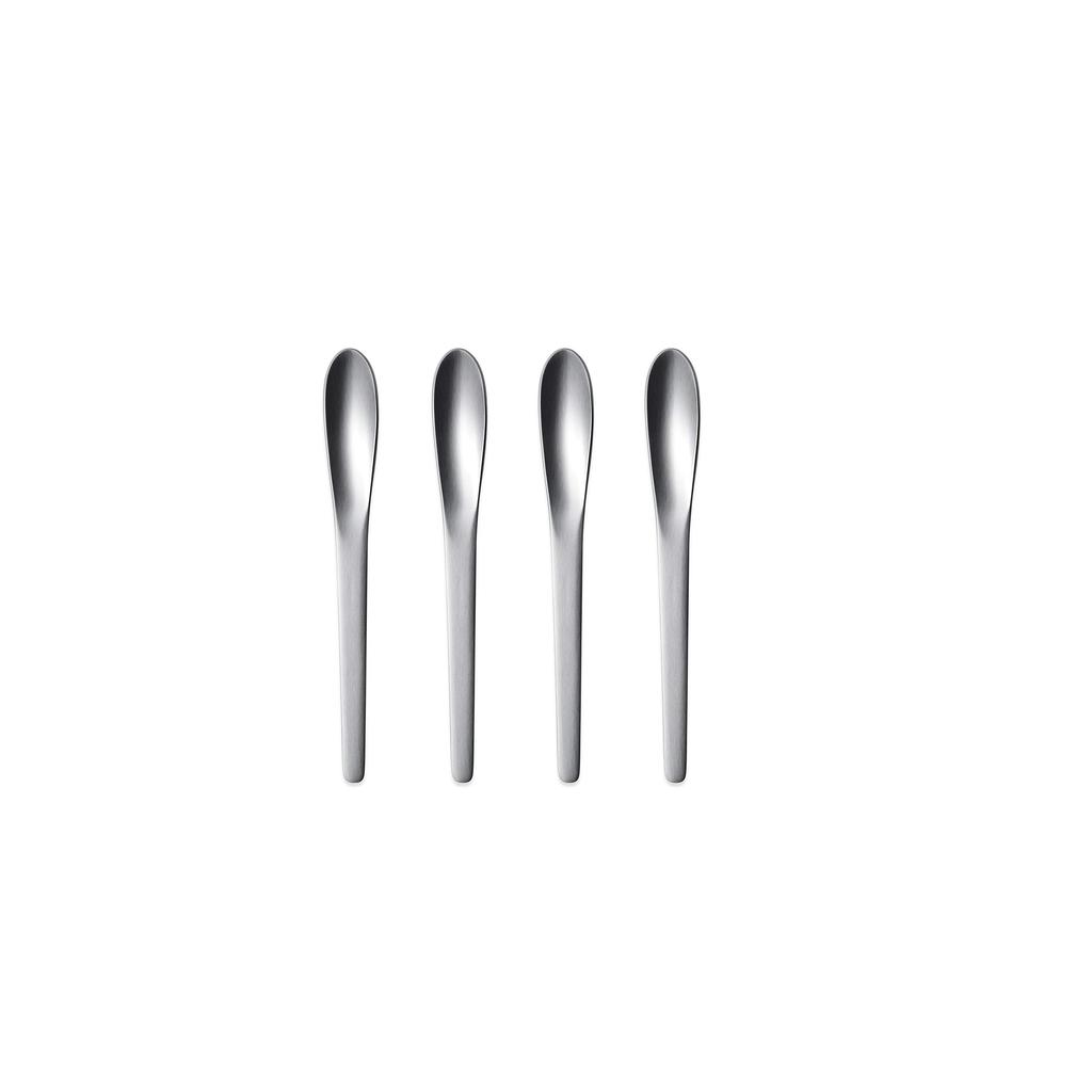 Georg Jensen Coffee Spoons, Set of 4, by ARNE JACOBSEN, Silver, Approximately 13cm Long, Dishwasher Safe, 10014946
