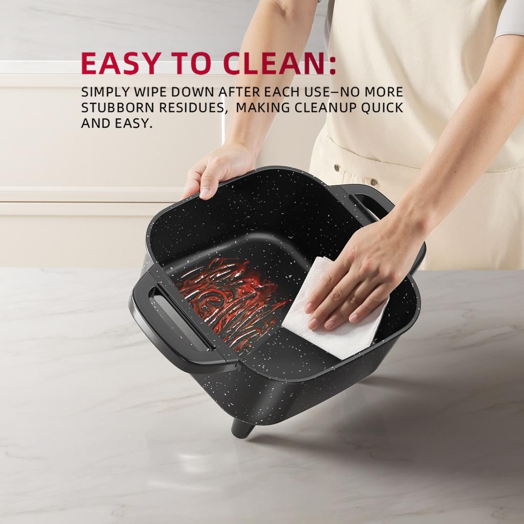 AORAN Electric Frying Pan, Electric Hot Pot, Electric Cooking Pot, Multifunctional Non Stick Integrated Pot