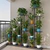 Tiered Iron Flower Stand with Wheels for Indoor/Outdoor Use