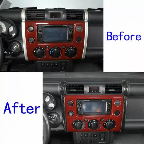 Carbon Fiber Car Navigation Side Cover For Toyota FJ Cruiser 2007-2014 ABS Trim