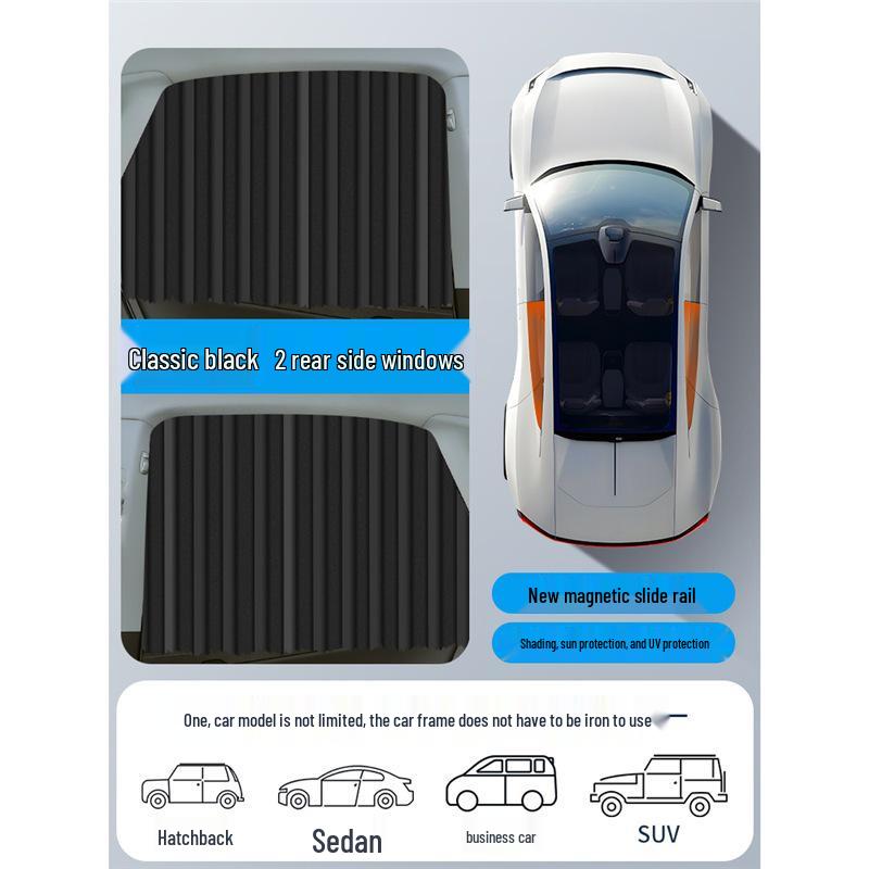 Magnetic Rear Car Curtains: Sunshade & Privacy Screen for Kids’ Heat Insulation