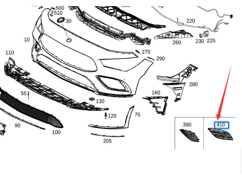 Mercedes-Benz CLA W118 Front Bumper Air Vents (Left & Right) - 1188854301, 1188854401