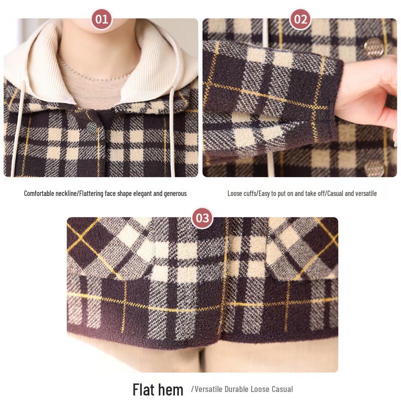 Jianhu Middle-Aged Women's Hooded Cardigan Jacket
