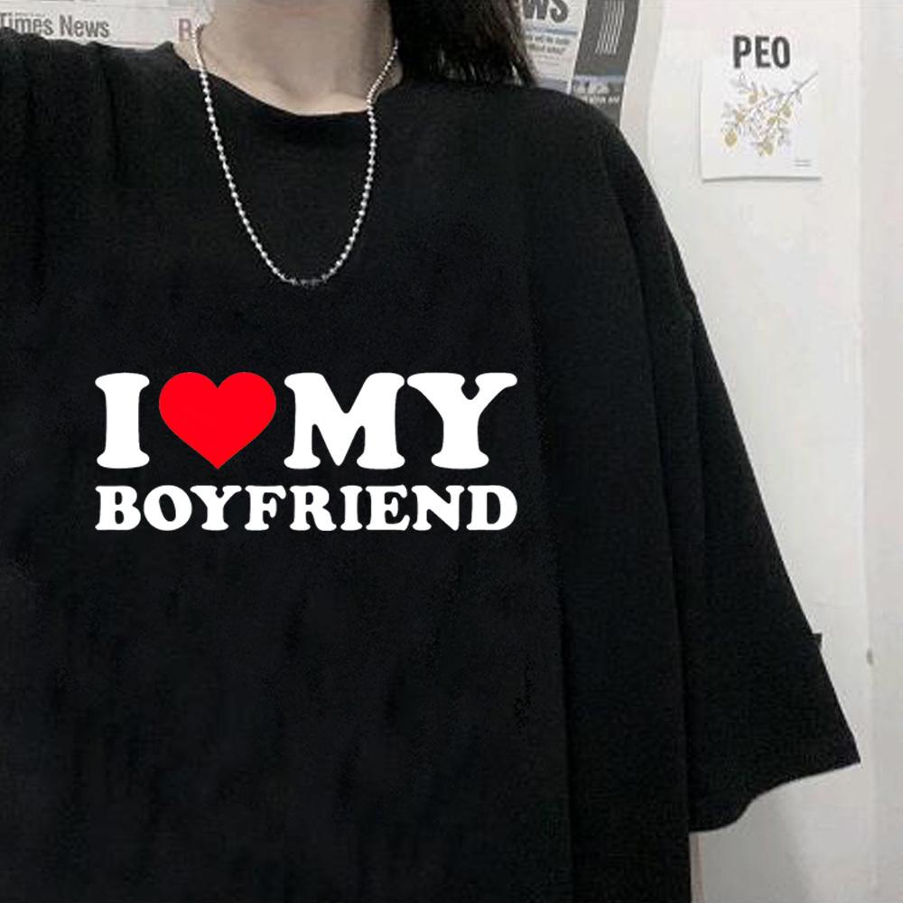 

i Love My Boyfriend i Love My Girlfriend t shirt girl Graphic Punk Vintage Y2k Retro tshirt Gothic streetwear Graphic 2000s S
