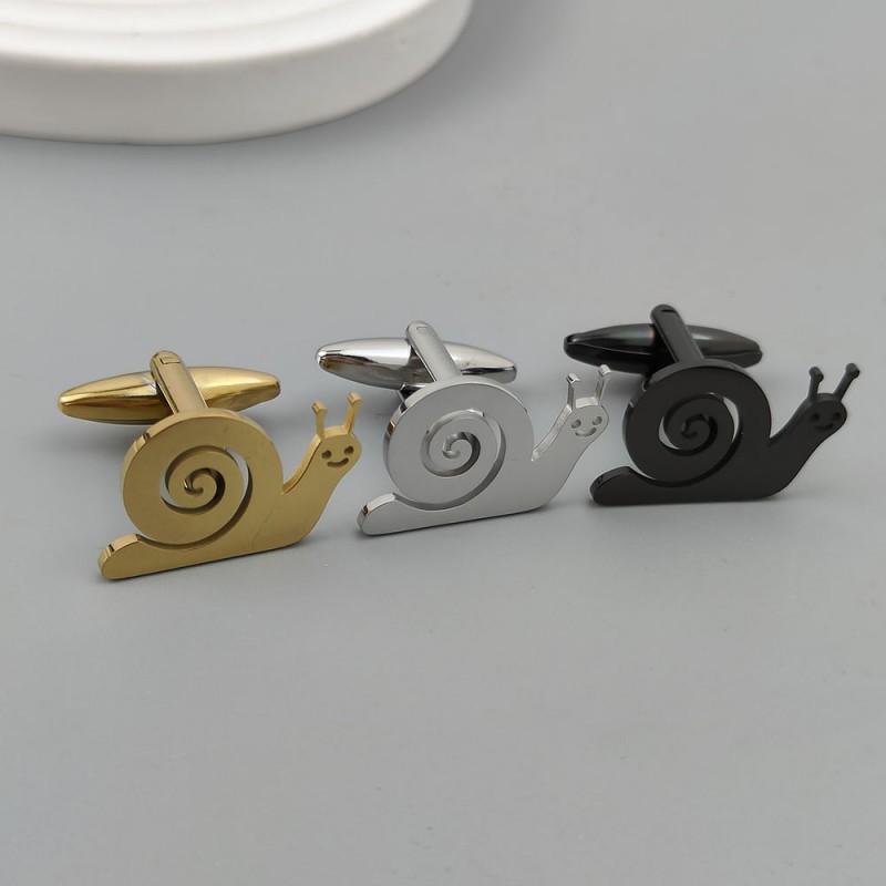 Cartoon Snail Gold Brooch Flat Cut Badge Daily Wear Men's Suit Shirt Accessories