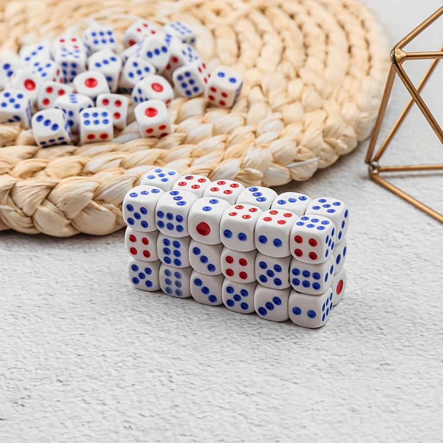 20/40/100pcs Classics Rounded Dice 10mm D6 Blue Red Dice for Bars KTV Puzzle Entertainment Dice Board Games Poker Game JXB