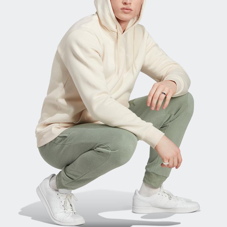 Adidas Originals Trefoil Essentials+ Made With Hemp Solid Logo Joggers Men Bottoms Silver-Green HR2968