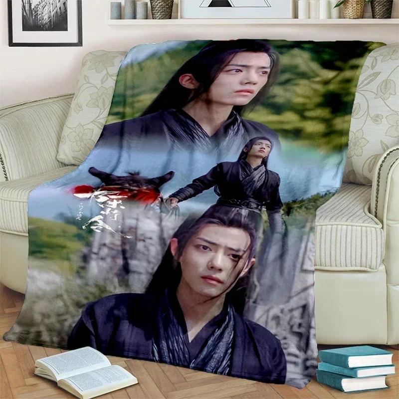 Drama The Untamed xiao zhan wang yi bo Weiche Überwurfdecke, Überwurfdecke, weiche Cartoon-bedruckte Tagesdecke, Tagesdecke, Sofa-Geschenk