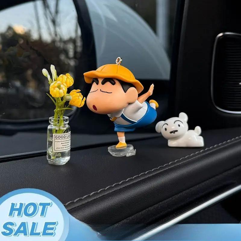 Crayon Shin-Chan Car Dashboard Ornaments Auto Interior Window Console Decor Figurines Desktop Decoration Mini Figure Model Gifts