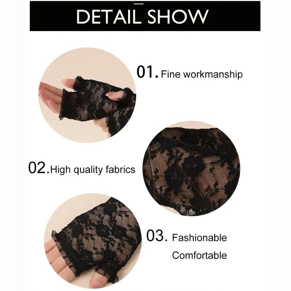 Long Lace Gloves Thin Gothic Gloves Fashion Accessory Oversleeve Gloves