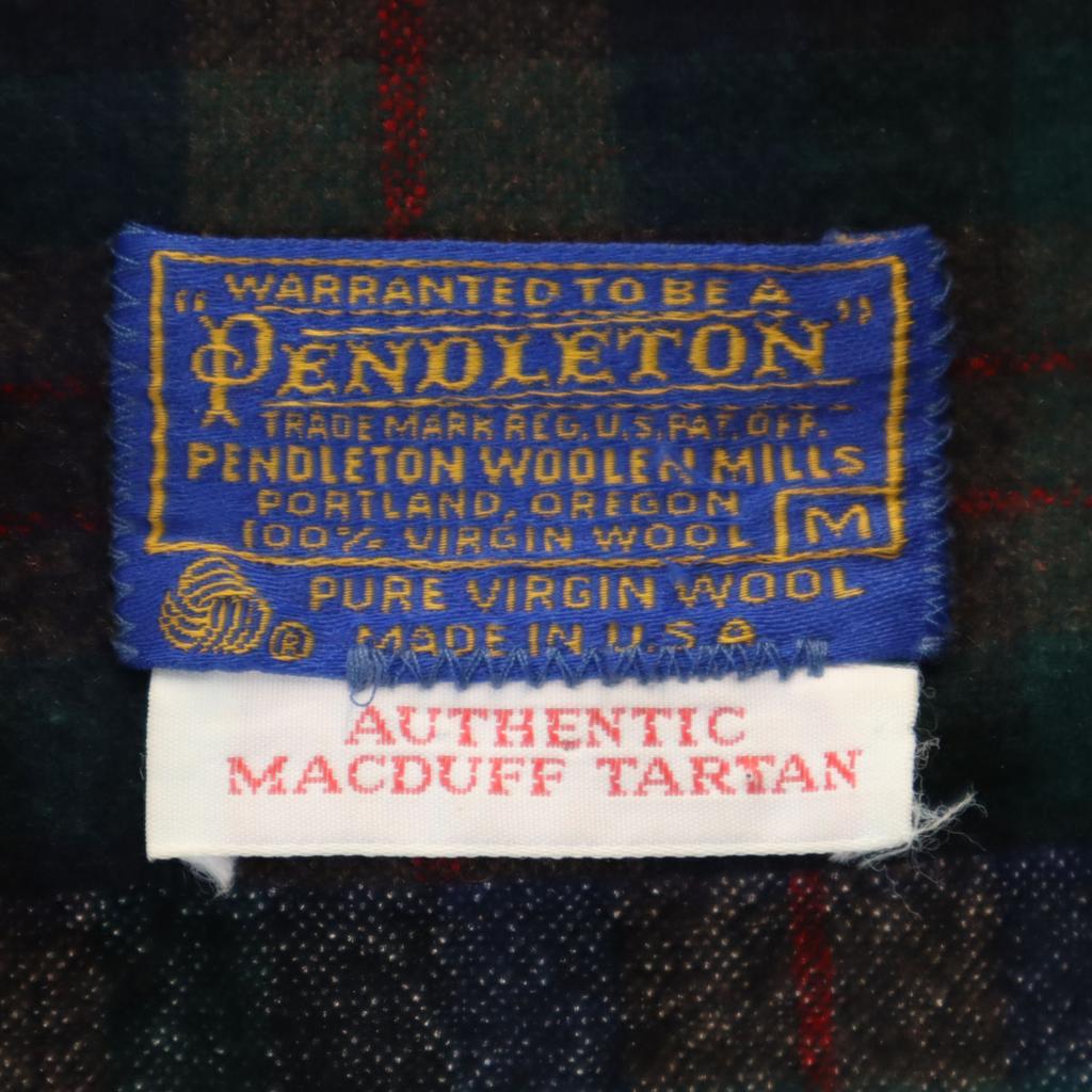 PENDLETON lata 70. Wyprodukowano w USA Vintage krata Suknia z długim rękawem M Brązowa Męska Używana