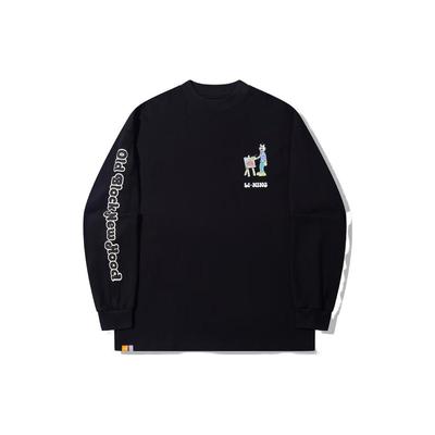 Li Ning X Steven Harrington Collaboration Cartoon Print Loose Long Sleeve T-Shirt Unisex Tops Black AHSTA35-2