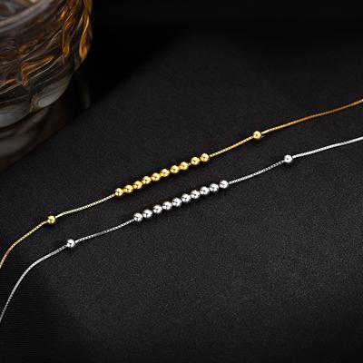 S925 Gümüş Kore Yuvarlak Boncuk Bileklik Ins Niş Tasarım Bestie Bilezik Kızlar için 2022 Yeni Trend