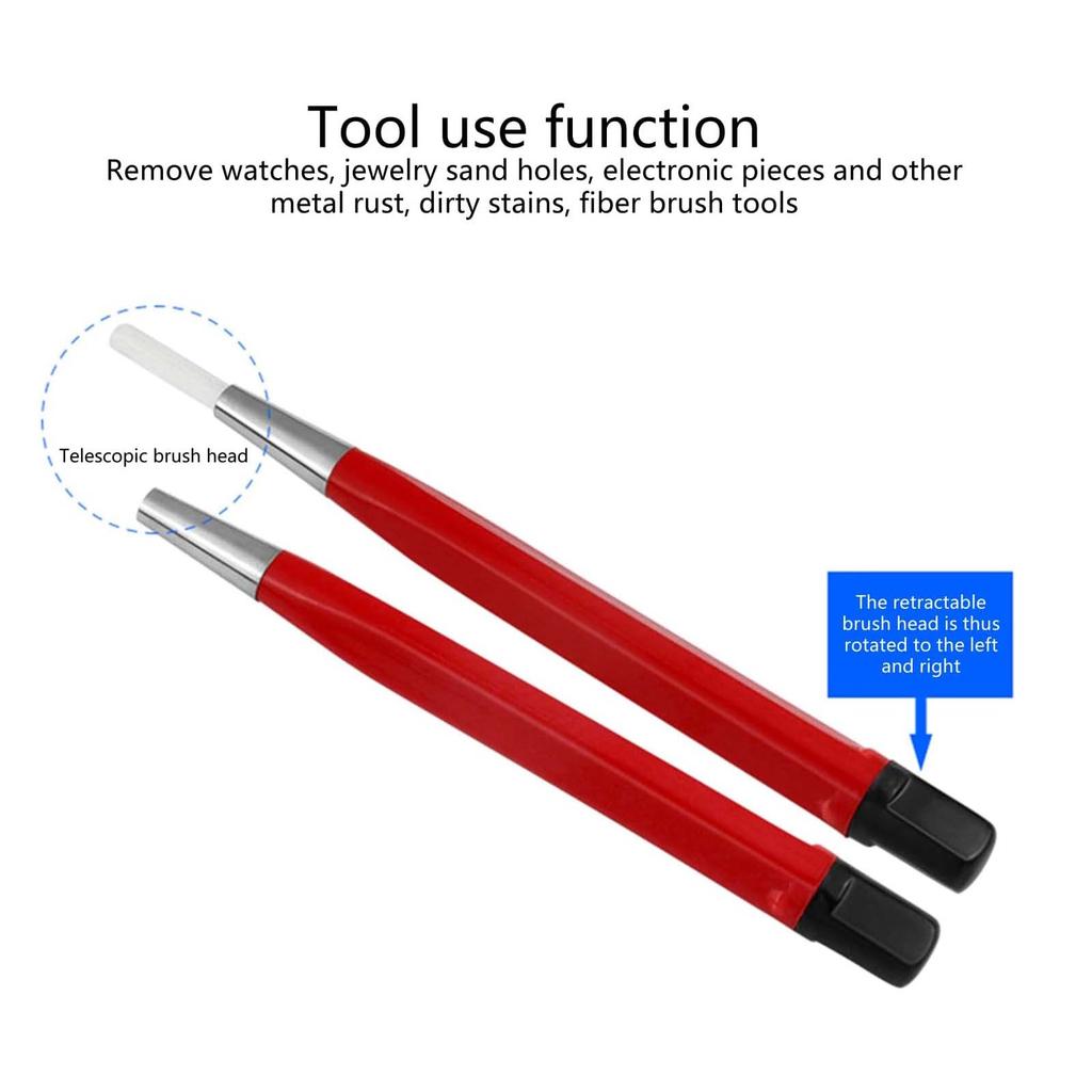 Brosse Stylo Nettoyant Anti-Rouille pour Réparation de Bijoux et Montres Lot de 3 Pièces, Outil Brosse de Polissage Anti-Rayures pour Nettoyage de Pièces de Monnaie
