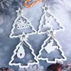 2Pieces Christmas Tree Decoration Moulds Christmas Pendant Mould Silicone Crafting Tool Easy To Clean Silicone Texture