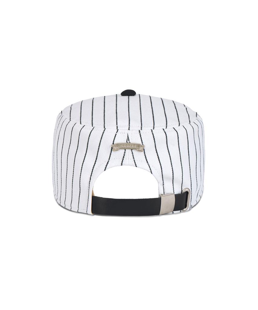 Bajal Leaf Vz Monogram Stripe Pillbox Cap Black