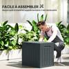 Outdoor Storage Box, 97 L, Waterproof, Recessed Handles, 56 x 41 x 50 cm, Dark Grey