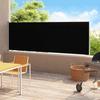 Retractable Side Awning - vidaXL - 200x500 Cm - Black - Polyester Fabric - UV Resistant