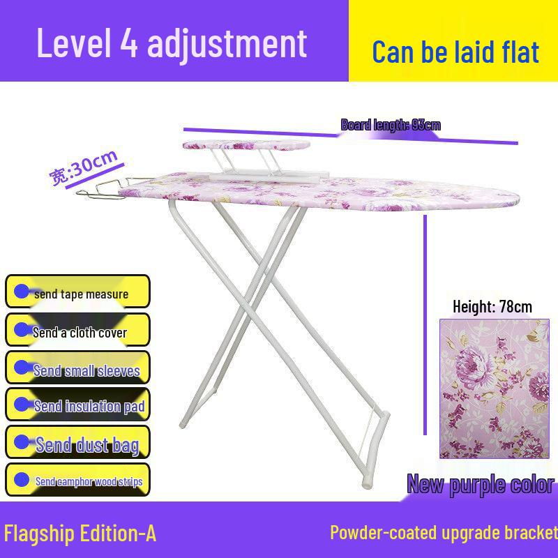Reinforced Foldable Ironing Board with Handheld Rack - High-Grade Household Accessory