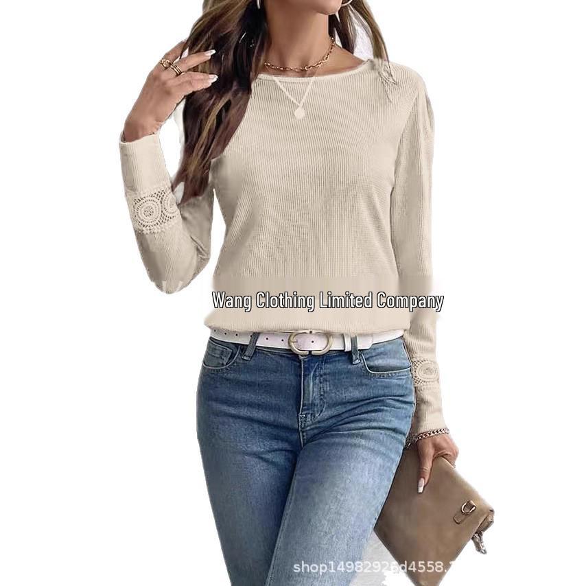 2025 Elegant Lady s Lace Stitch Casual Top S