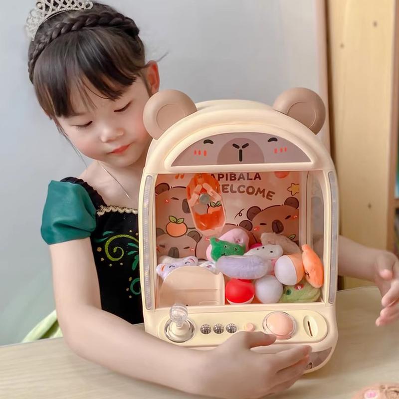 DIY Doll Machine Kids Coin Operated Play Game Mini Claw Catch Toy Crane Machines Music Doll Children Xmas Gifts Toys