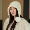 Winter Thick Velvet Knitted Hat Outdoor Warm Ear Protection Three Hair Ball Wool Hat