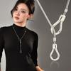 Autumn And Winter Pull Geometric Versatile Long Necklace Women'S Personalized Fashion Sweater Chain Accessories