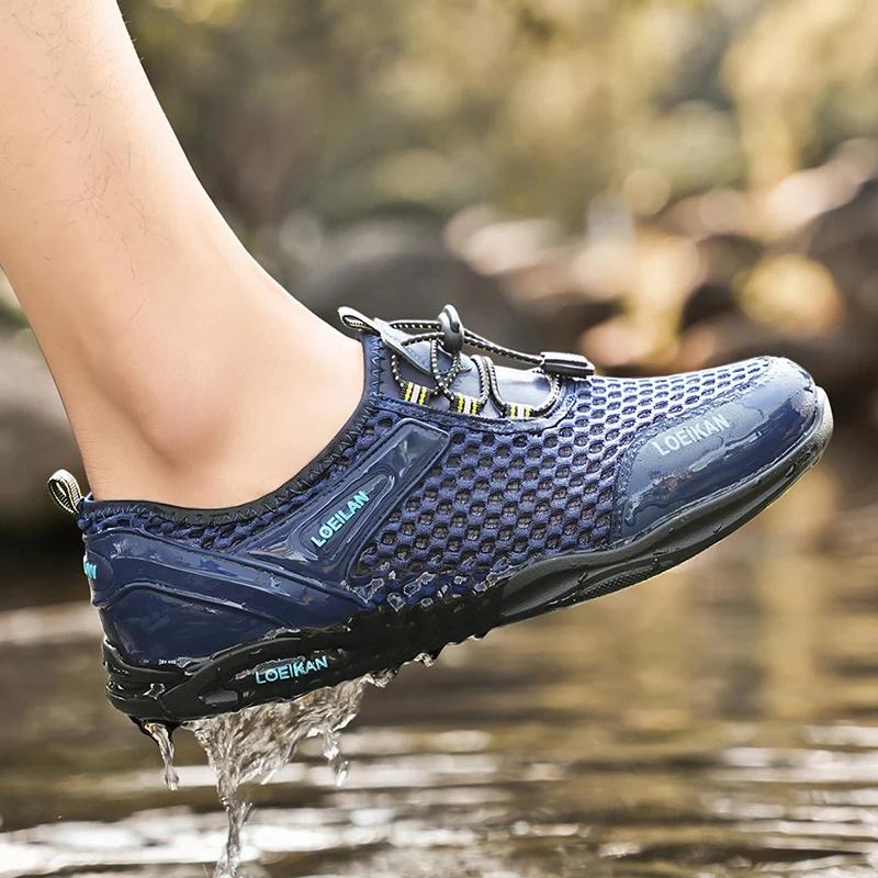 Men's Oversized Summer Non Slip Sports Shoes, Breathable Mesh Casual Shoes Outdoor Hiking Lightweight Wide Foot Walking Shoes