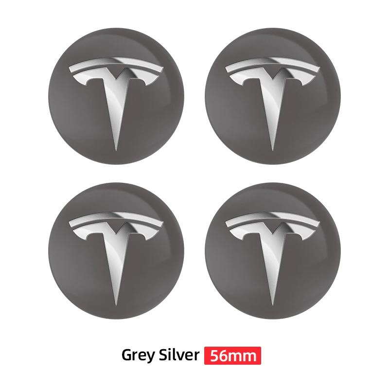 

Car Sticker Tesla 4pcs 56mm Car Emblem Wheel Hub Center Cap Stickers For Tesla Model S Model3 Model Y X Tire Center Cover Badge