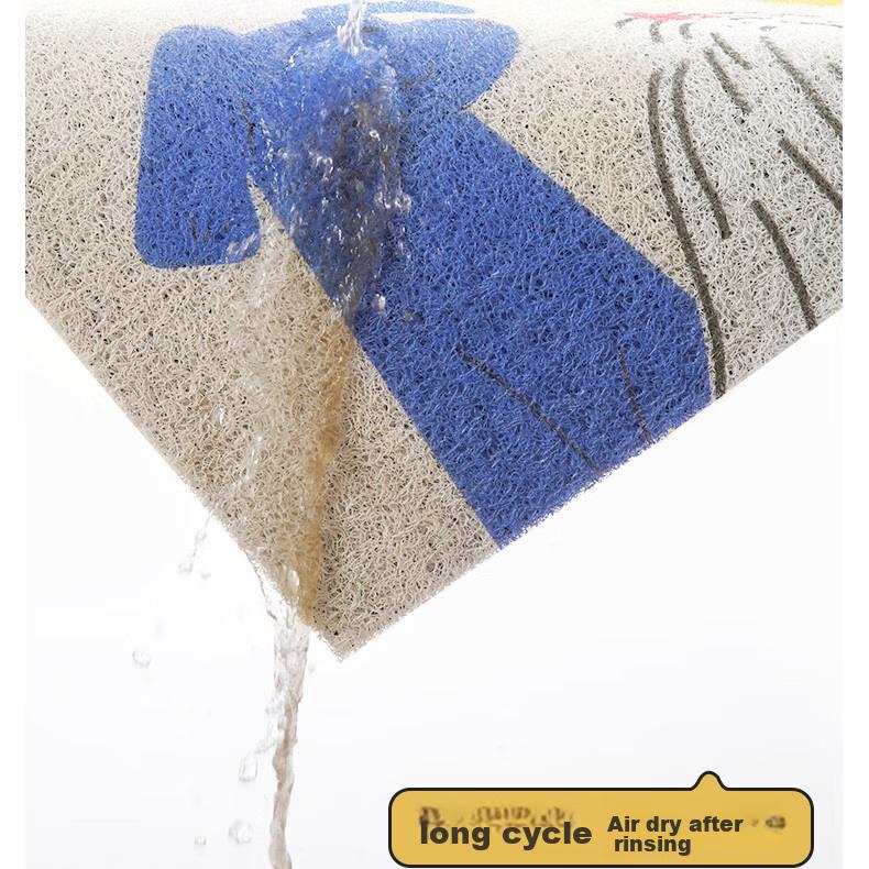 Qiqijia Entrance Door Mat, Home Use Non-Slip Foot Mat, Cartoon Silk Loop Doormat, Dirt-Catching Mat for Entryway